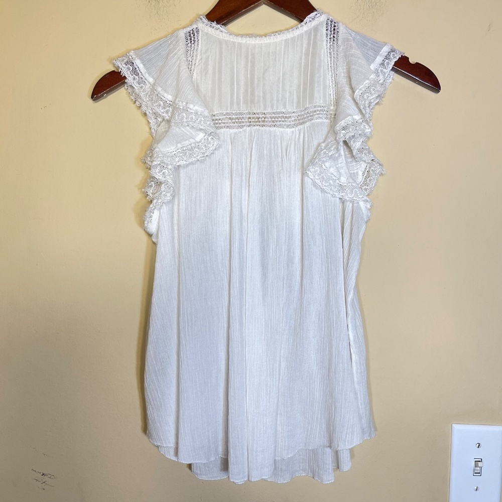 Ulla Johnson White Ruffled Top - image 2